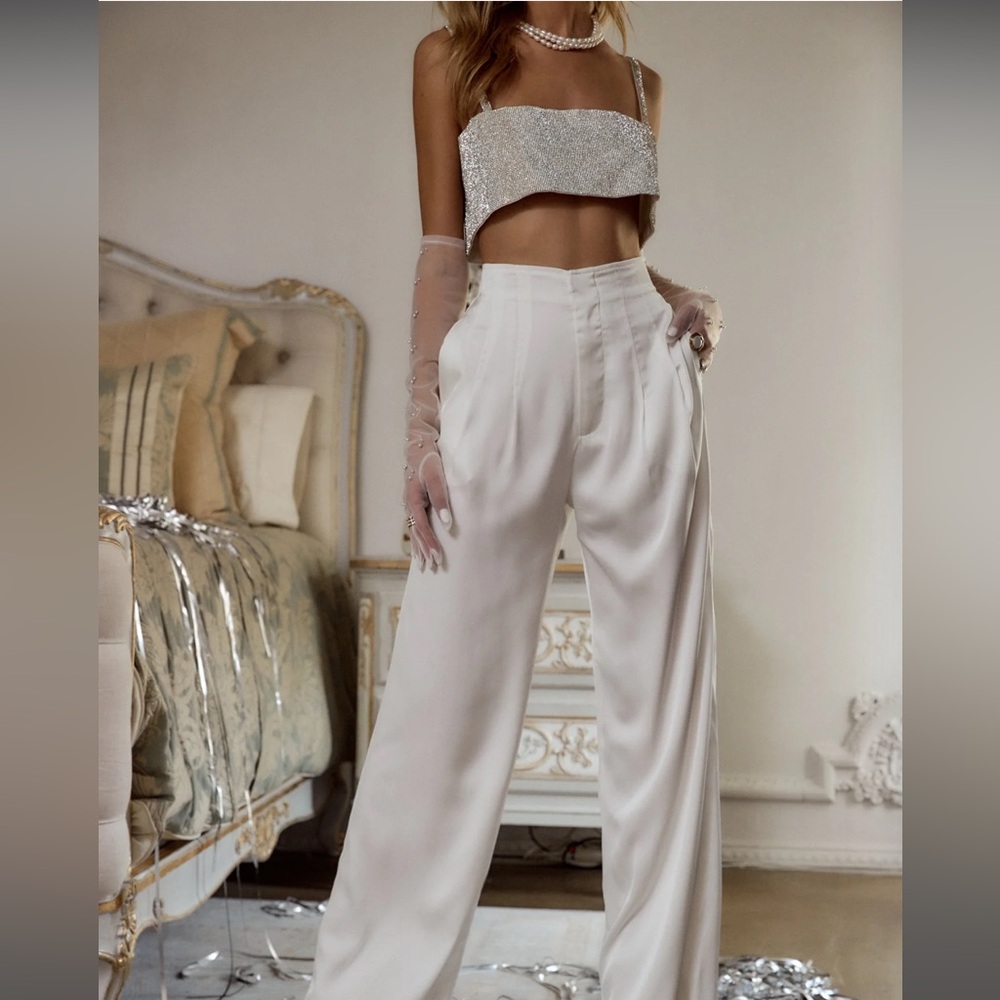 🦋 Silver Metallic festival mesh Crop Top - Picture 5 of 5